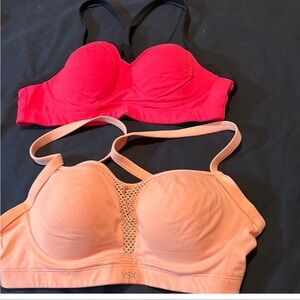 Victoria's Secret Red and Peach Sports Bras